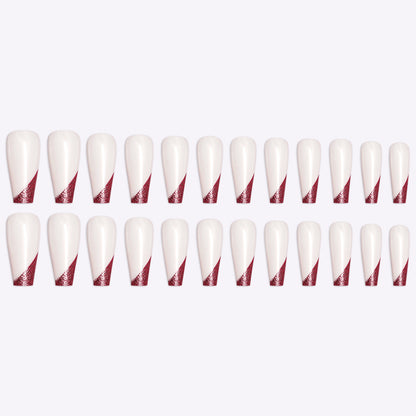 GlamEdge™ Rose Gold French Ballet Nails (24pcs Set)