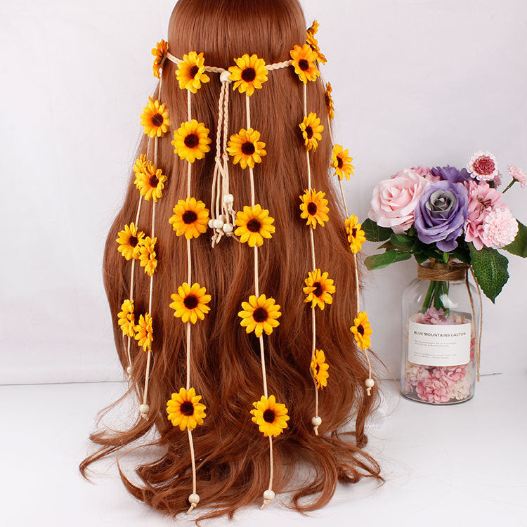 BohoBloom™ Sunflower Garland Hair Band