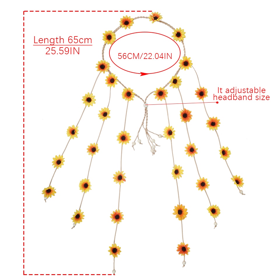BohoBloom™ Sunflower Garland Hair Band