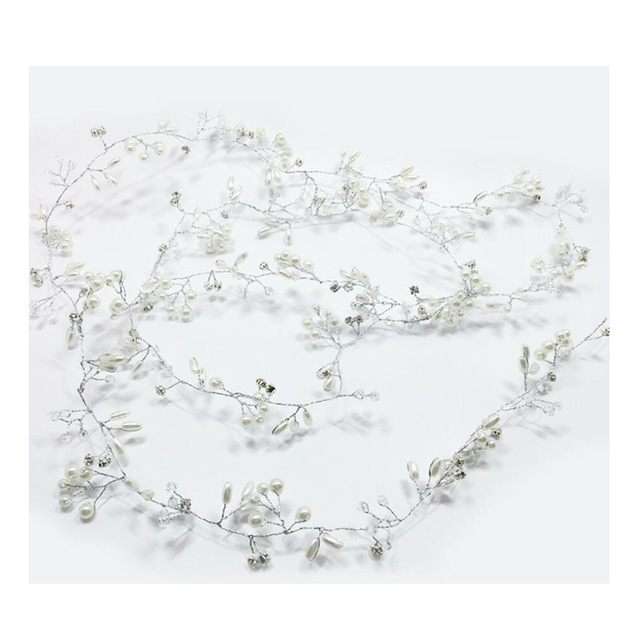 GlamBride™ Crystal & Pearl Long Hair Band