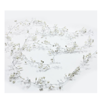 GlamBride™ Crystal & Pearl Long Hair Band