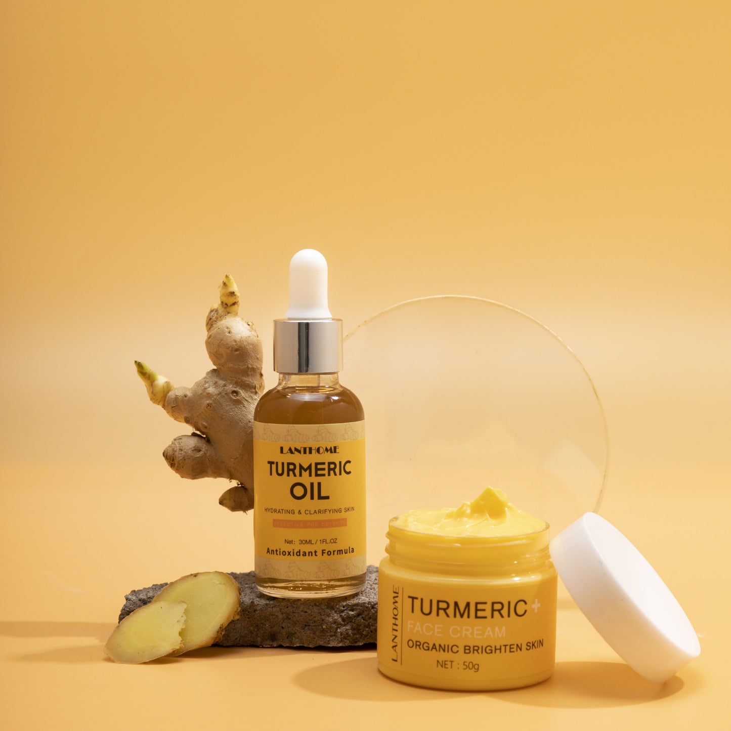 GlowRoot™ Turmeric Skincare Set – Cream & Essential Oil
