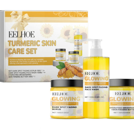 GlowRoot™ Advanced Turmeric Skincare Set – Cleanser, Scrub & Firming Cream