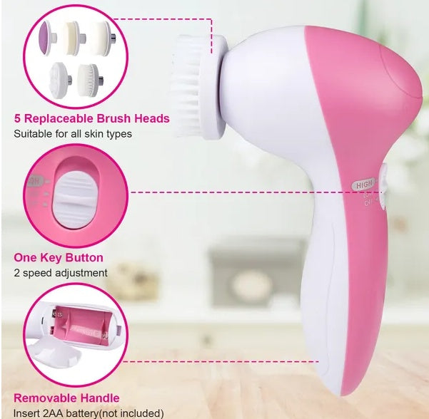 GlowSpin™ 5-in-1 Electric Facial Cleansing Brush